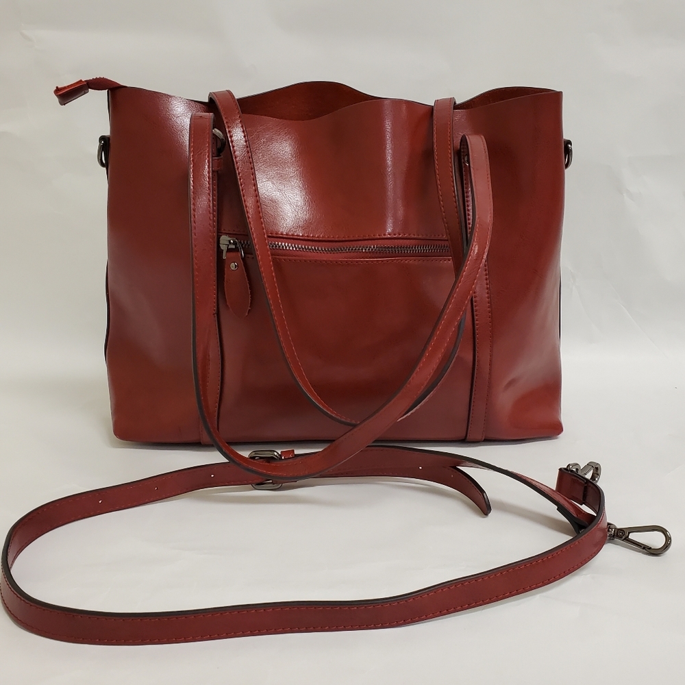 Leather Top Handle  Satchel Daily Work Tote